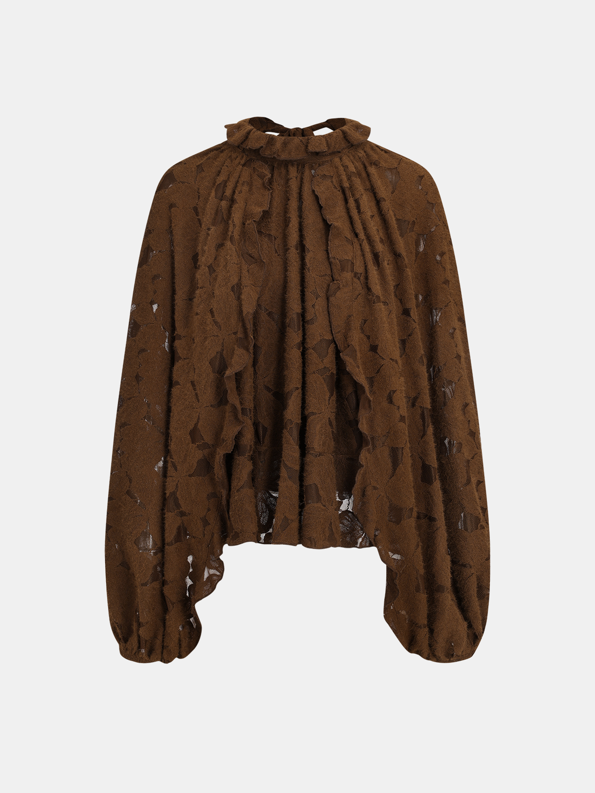 Ruffled Lace Overlay Top with Camisole Set