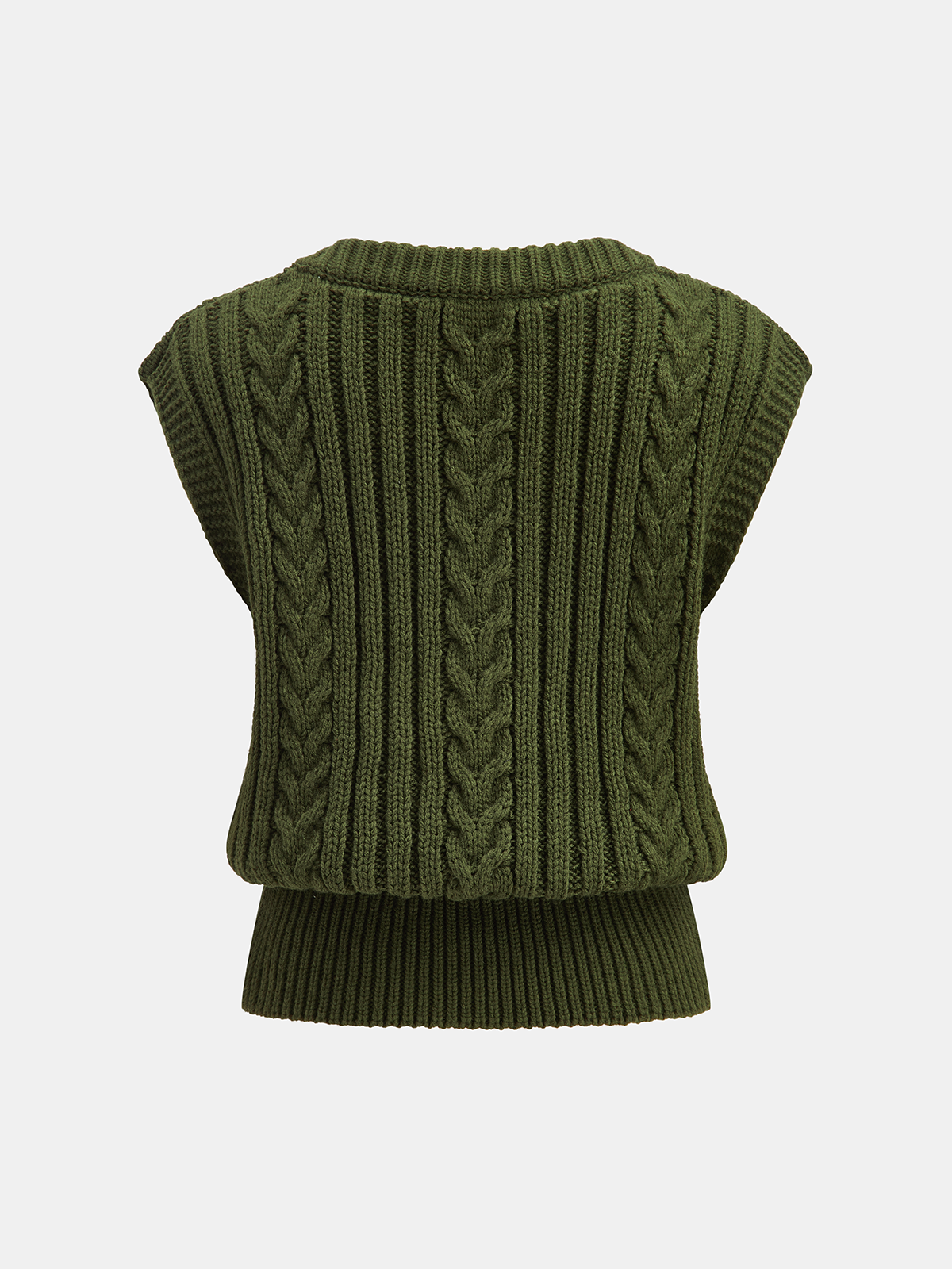 Ärmelloser Zopfstrickpullover