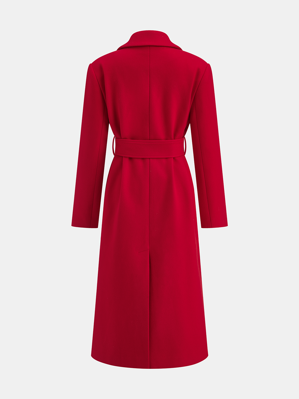 Belted Double-Breasted Long Coat