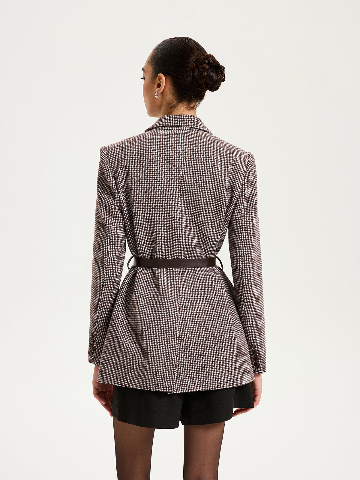 Taillierter Hahnentritt-Blazer