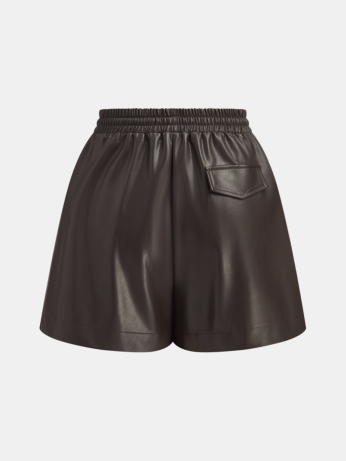 Short en similicuir avec cordon de serrage à la taille élastique