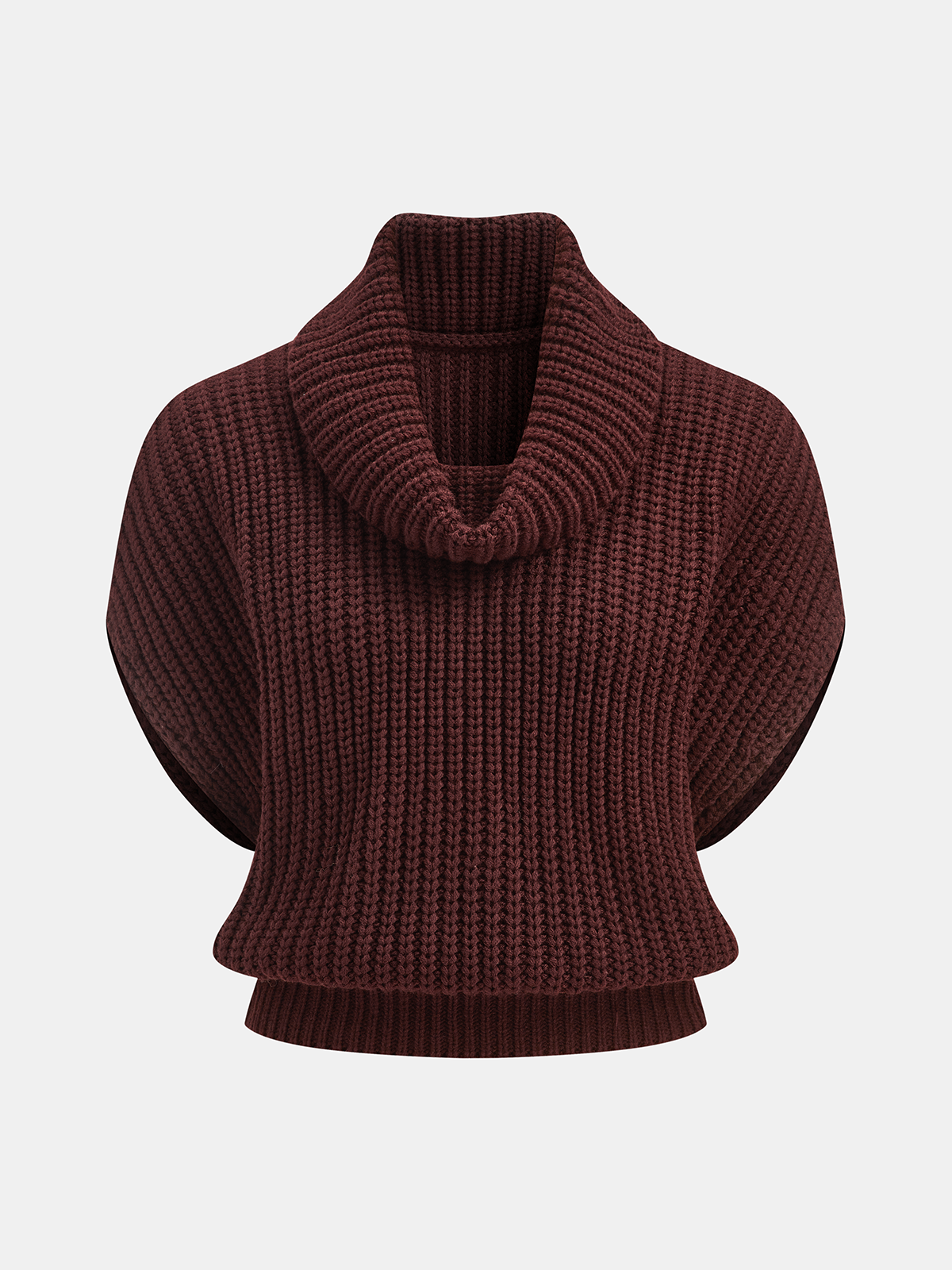 Grober Strickpullover mit Schalkragen