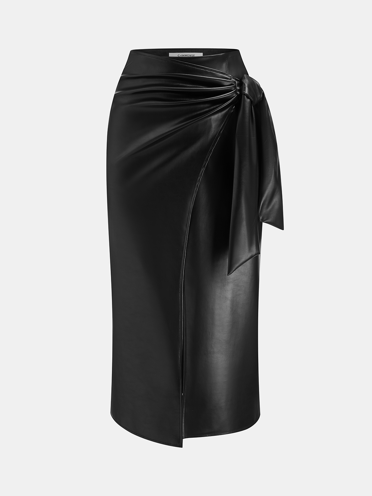 Sleeveless Bodysuit and Faux Leather Skirt Set
