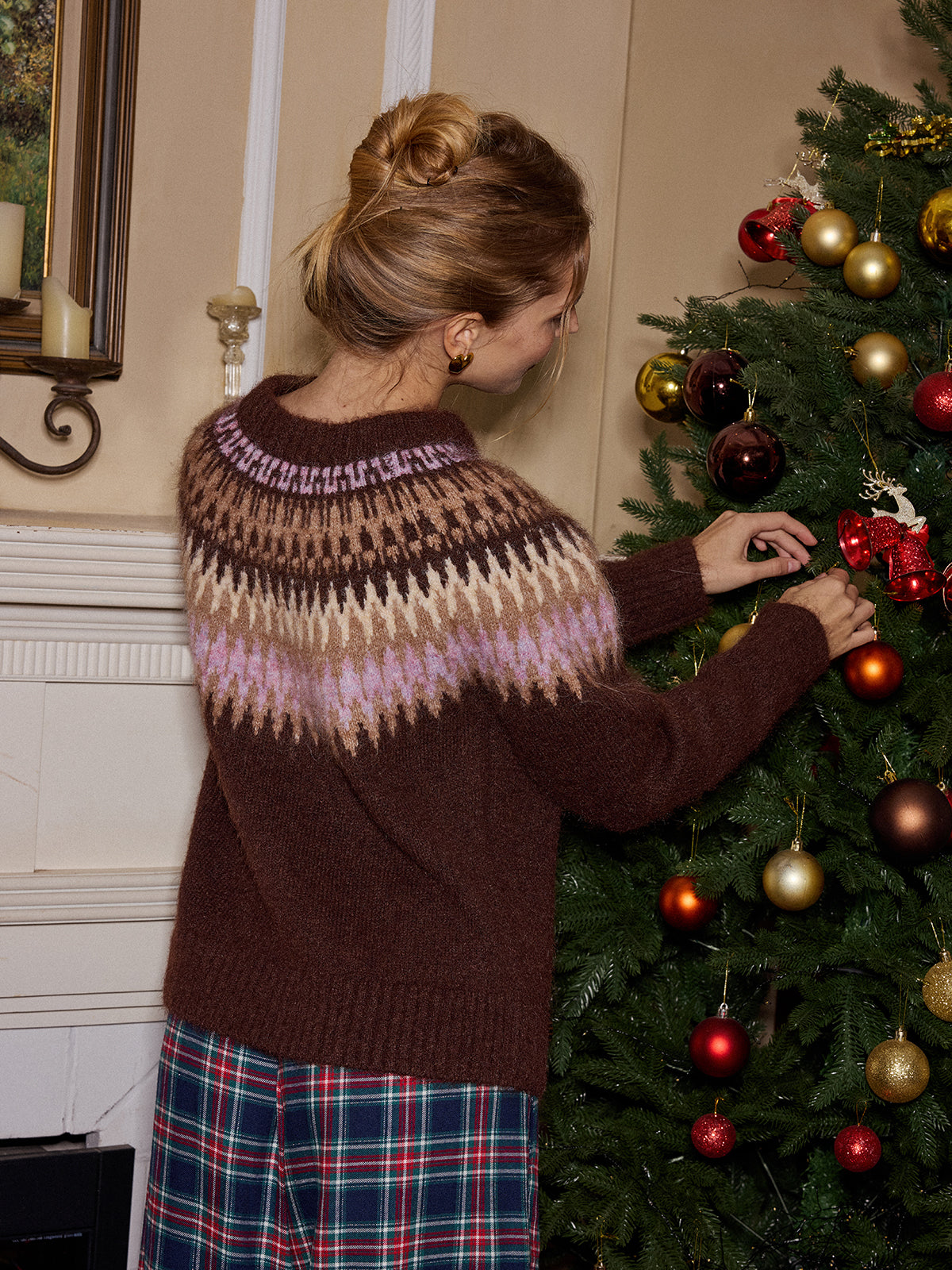 Fair-Isle-Strickjacken aus Wollmischung