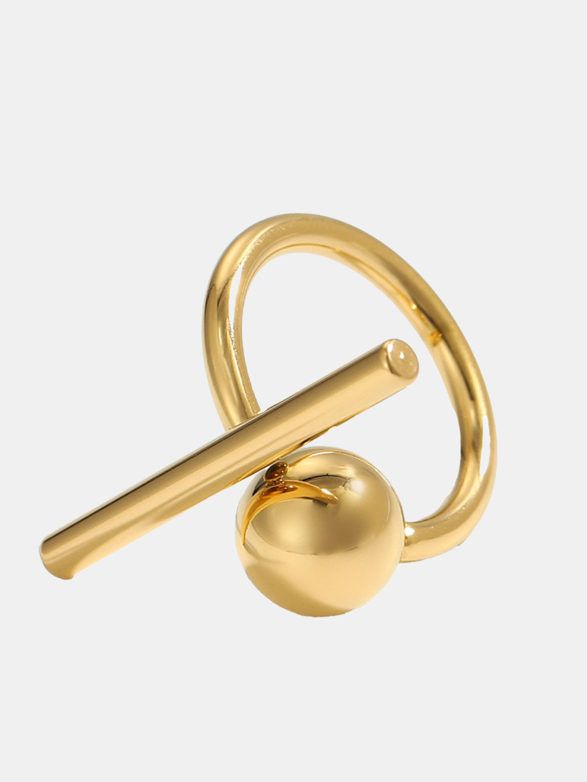 Gold Tone Geometric Statement Ring