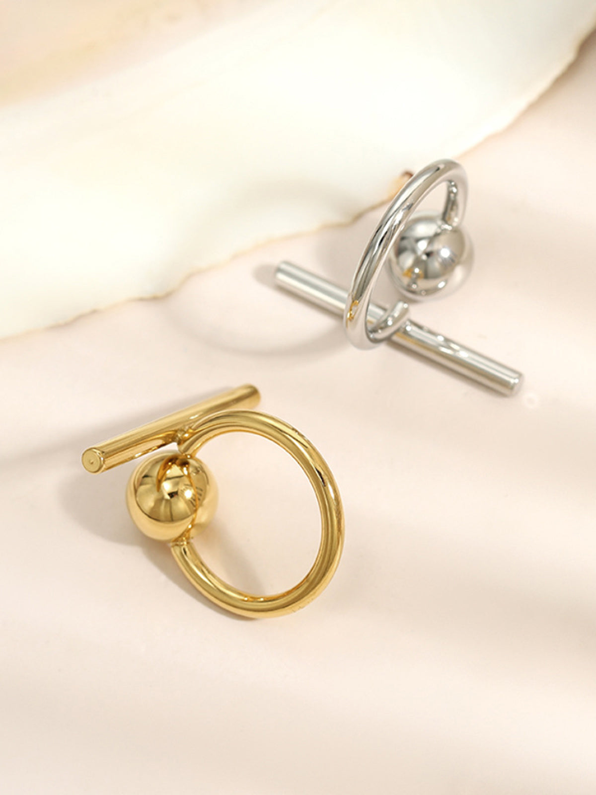 Gold Tone Geometric Statement Ring