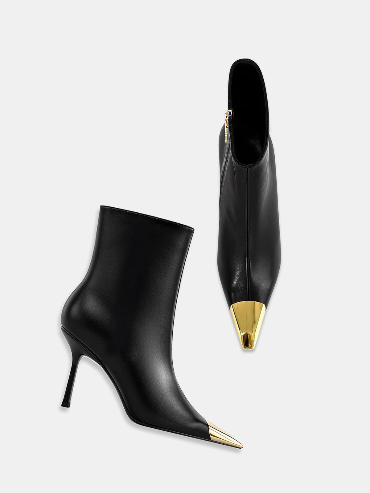 Bottines dorées à bout pointu