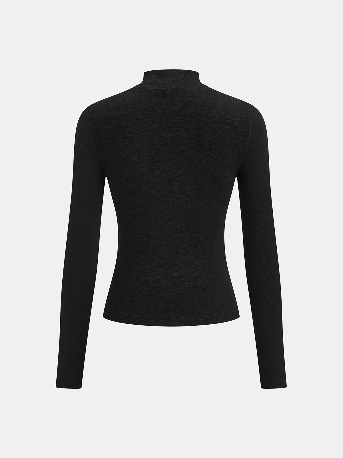 Buckle Detail Cut-Out Mock Neck Top