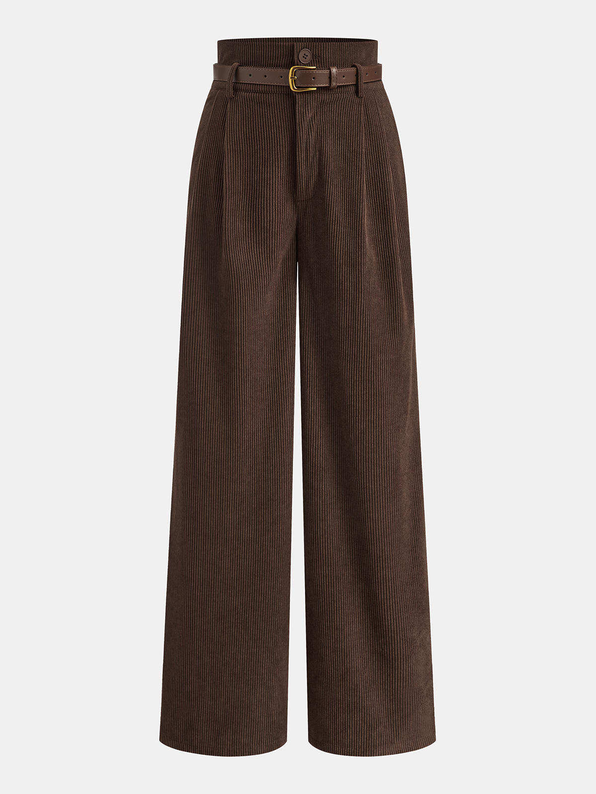 Gürtelhose aus Cord mit hoher Taille