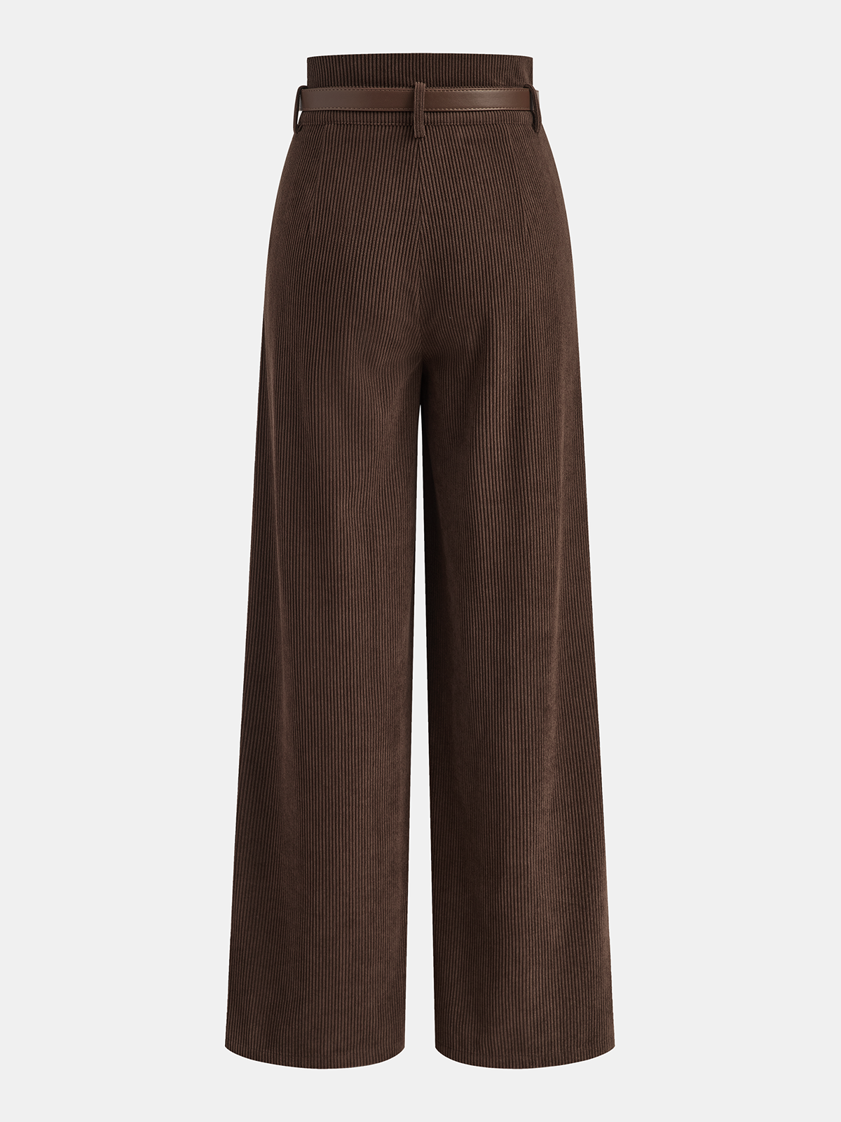 Gürtelhose aus Cord mit hoher Taille