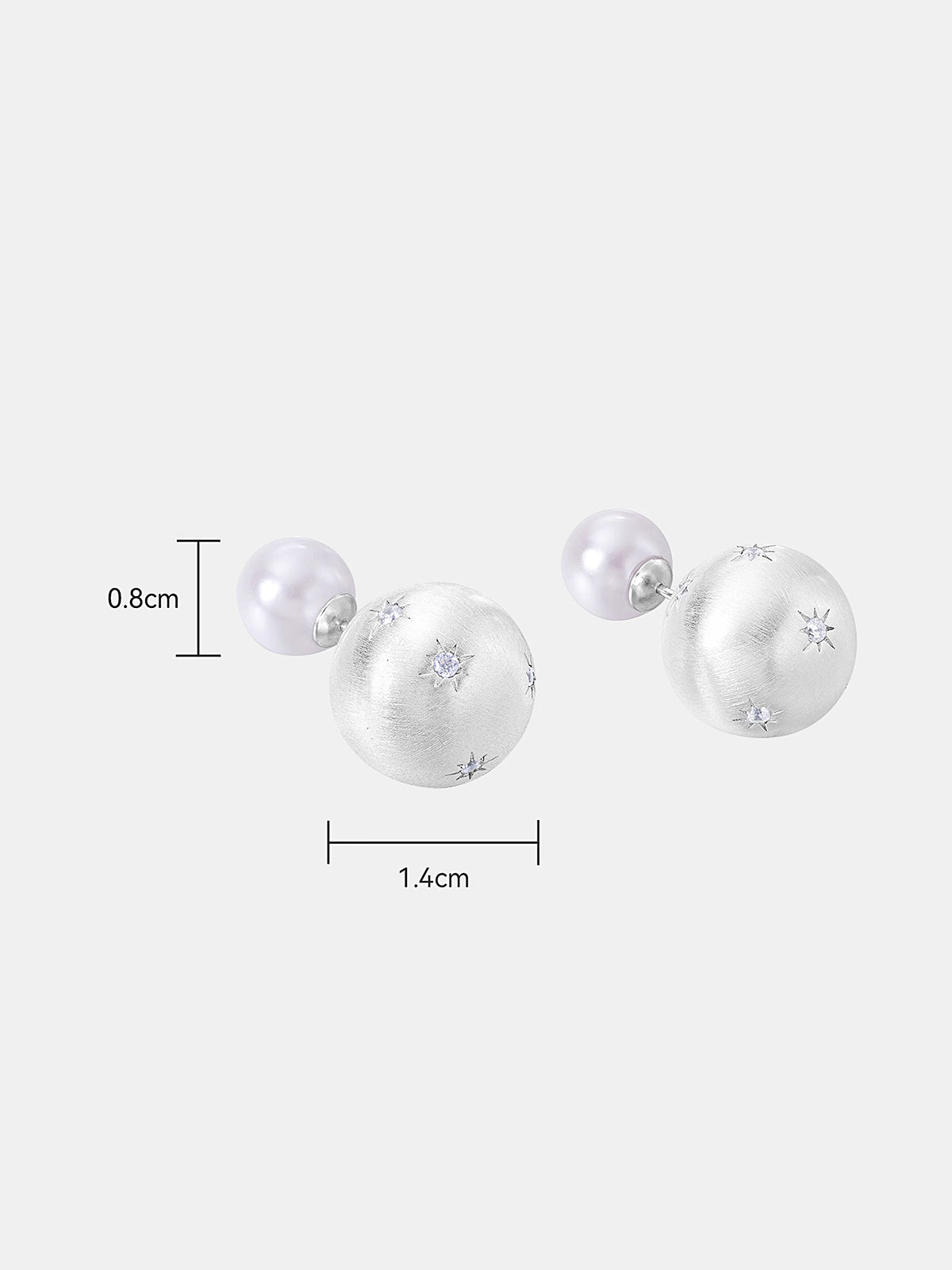 Star-Detail Double-Pearl Earrings