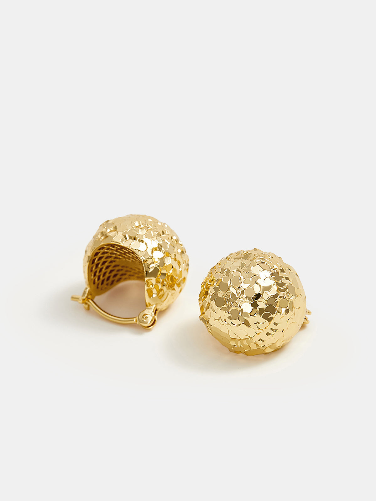 Textured Gold-Tone Hoop Earrings