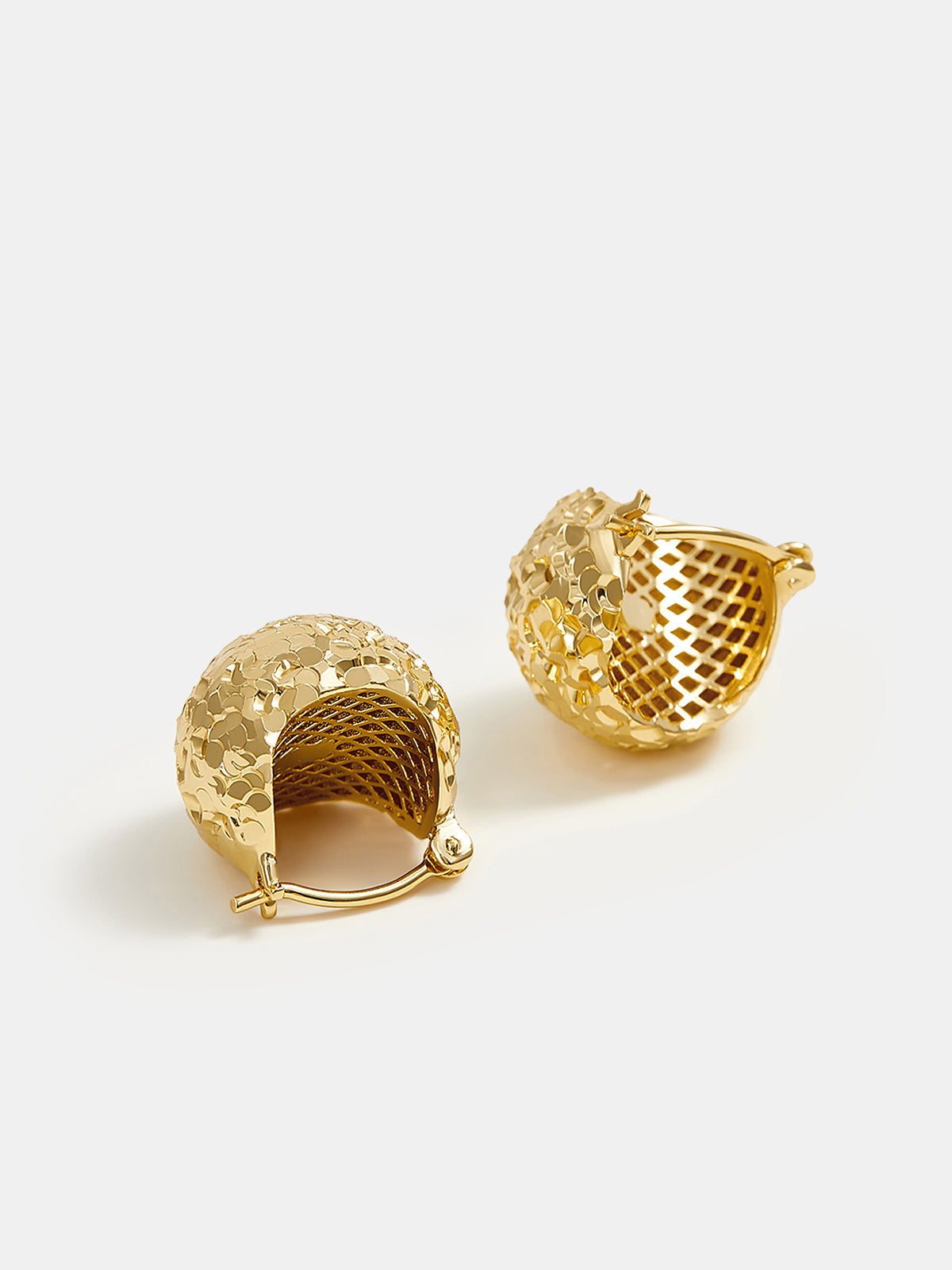 Textured Gold-Tone Hoop Earrings