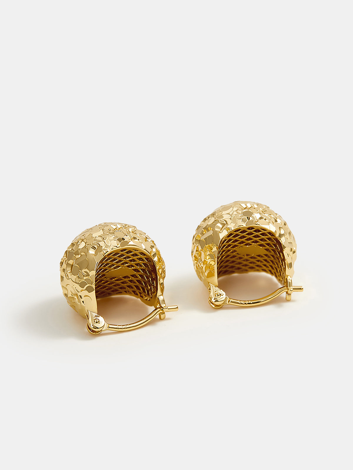 Textured Gold-Tone Hoop Earrings