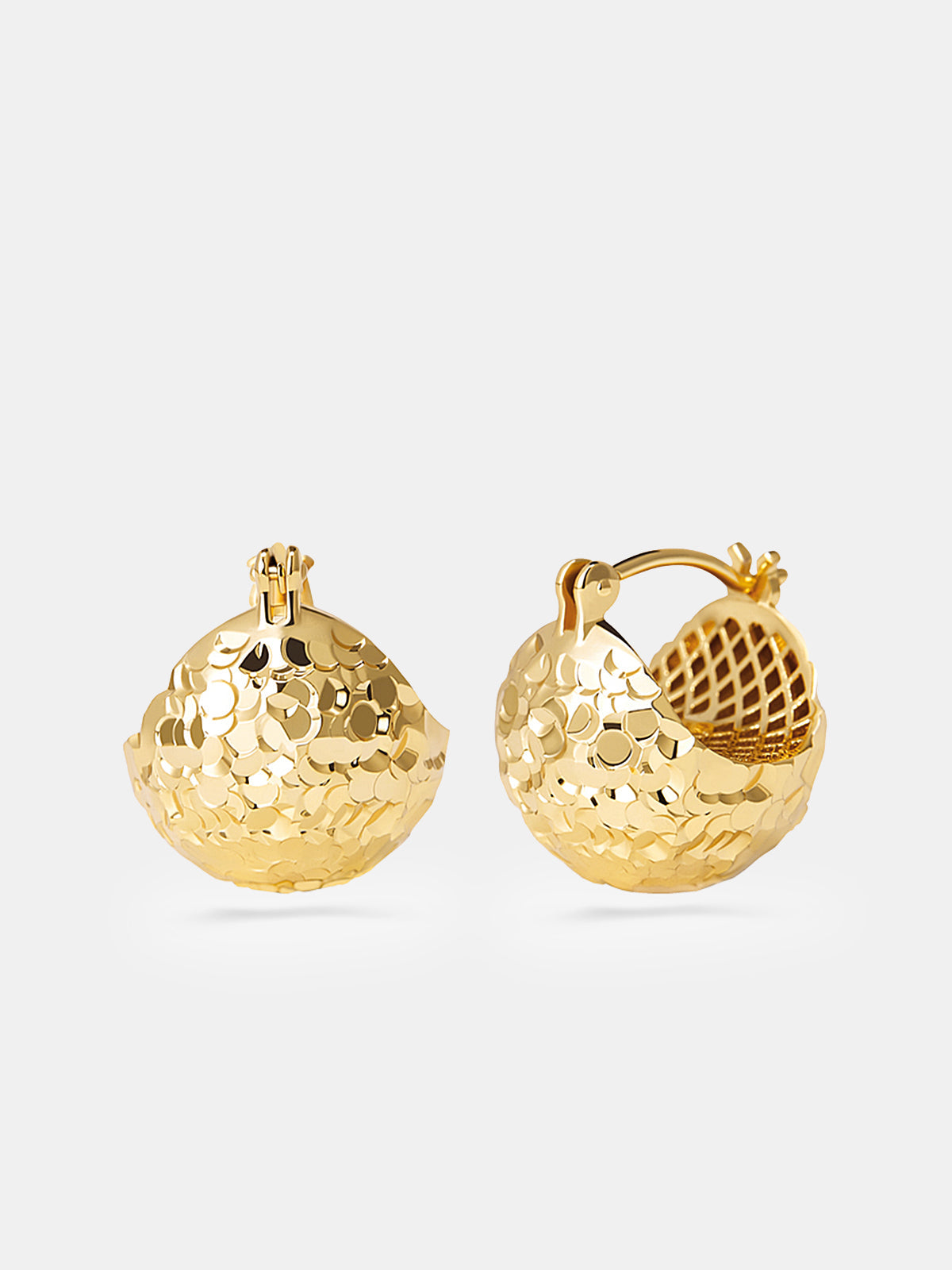 Textured Gold-Tone Hoop Earrings