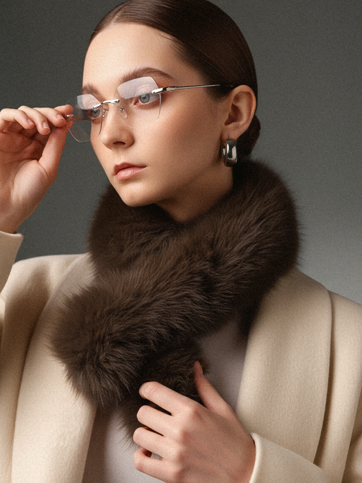 Faux-Fur Trimmed Scarf