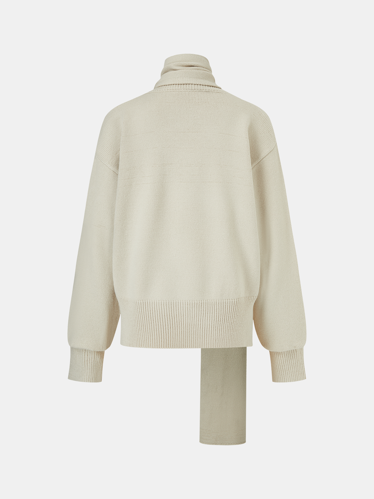 Loose Knit Sweater with Scarf Collar