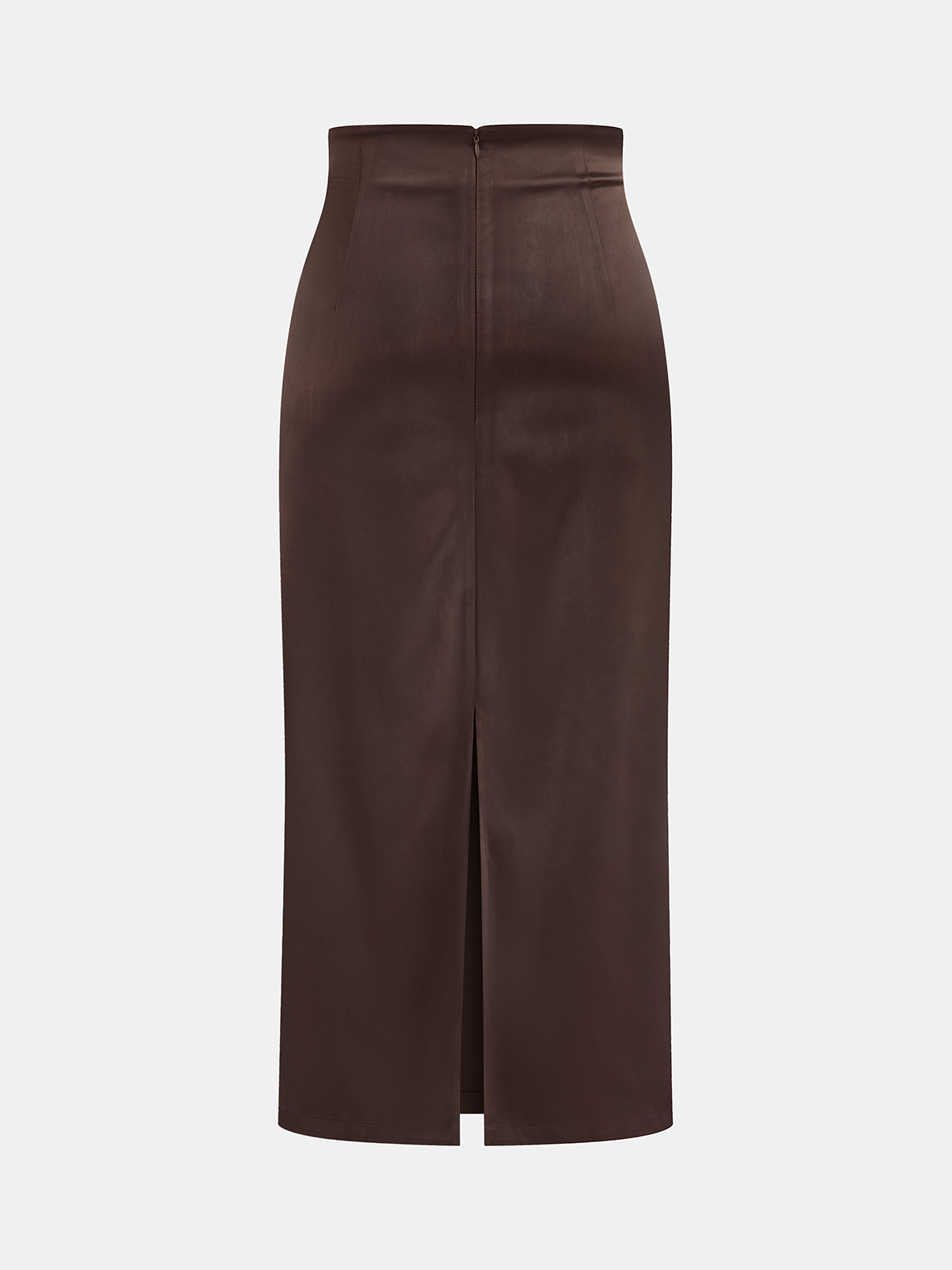 Mock Neck Top and Ruched Satin Skirt Set