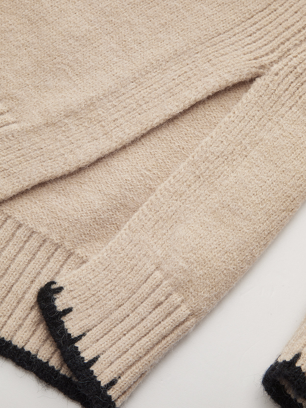 Mock Neck Contrast Trim Knit Sweater
