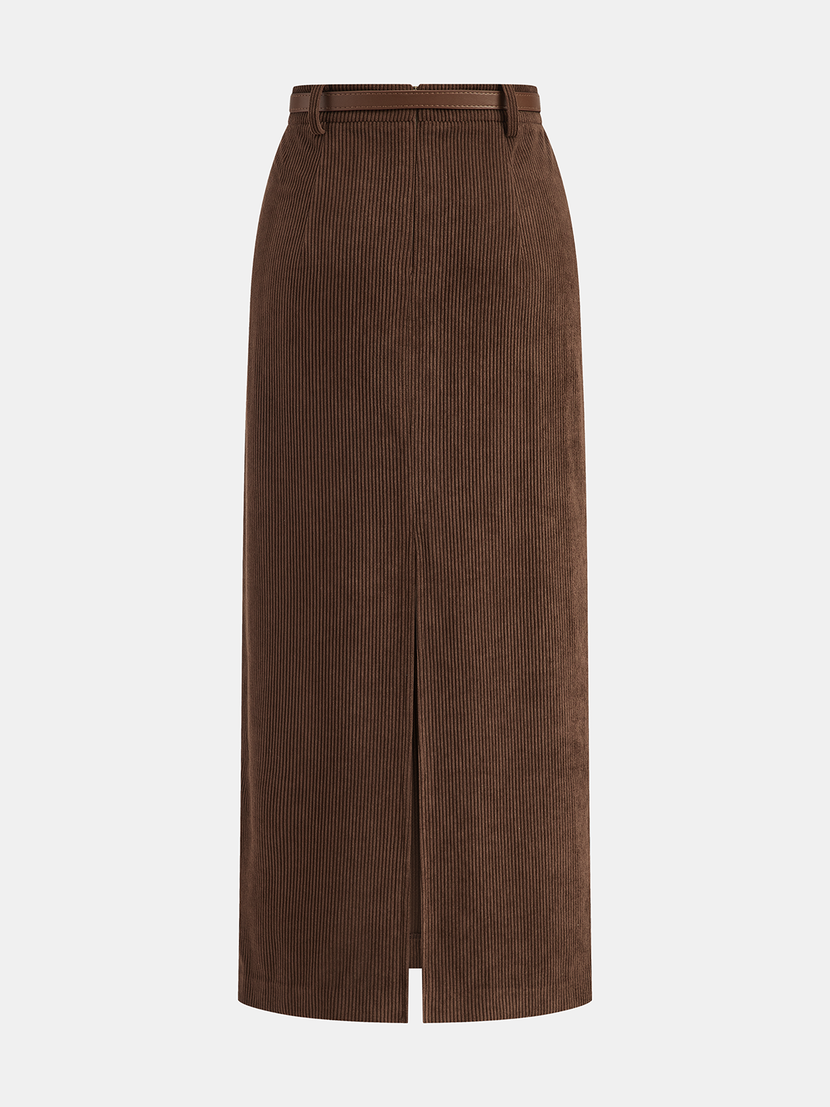 Belted Corduroy Skirt