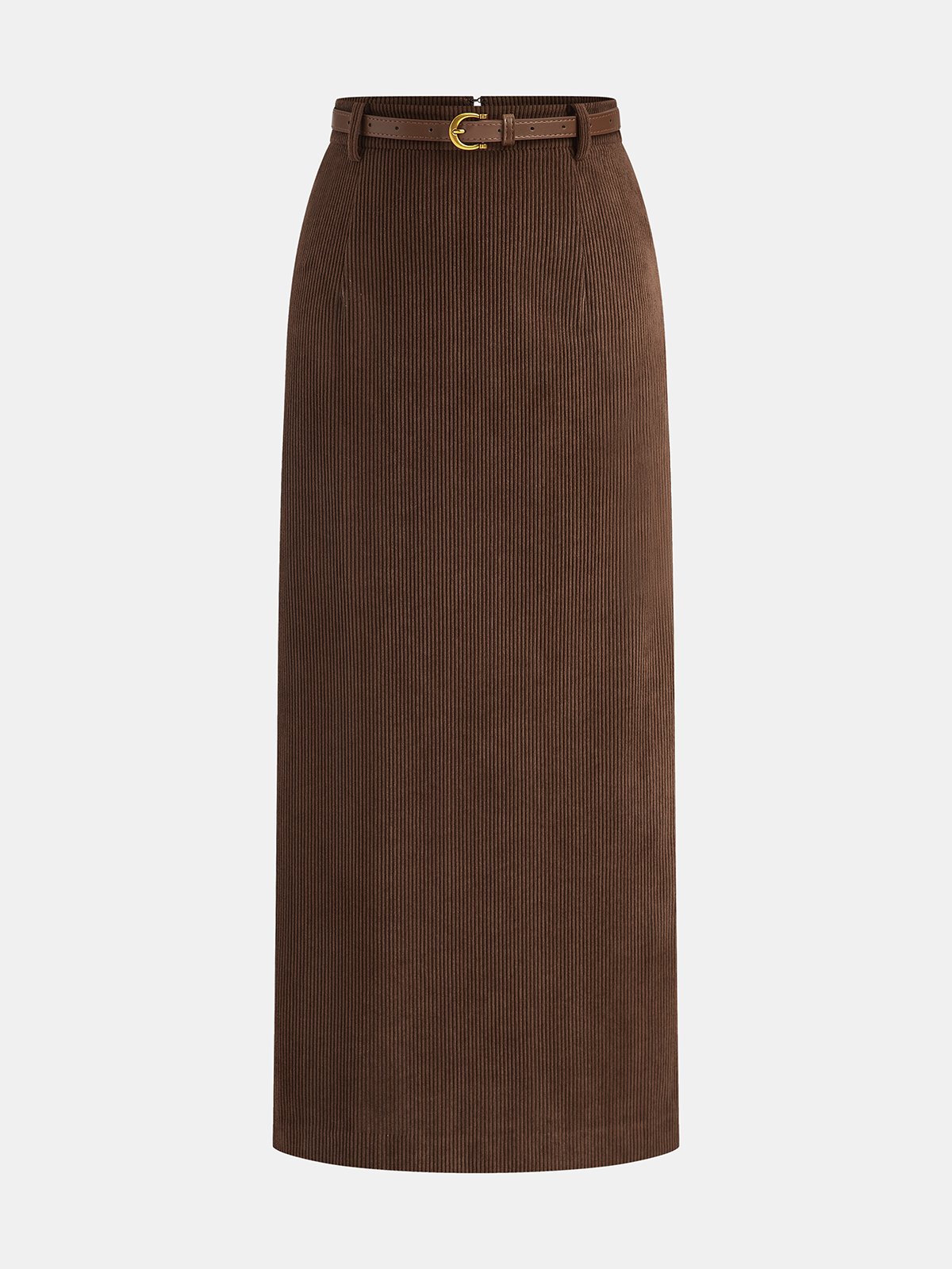 Belted Corduroy Skirt