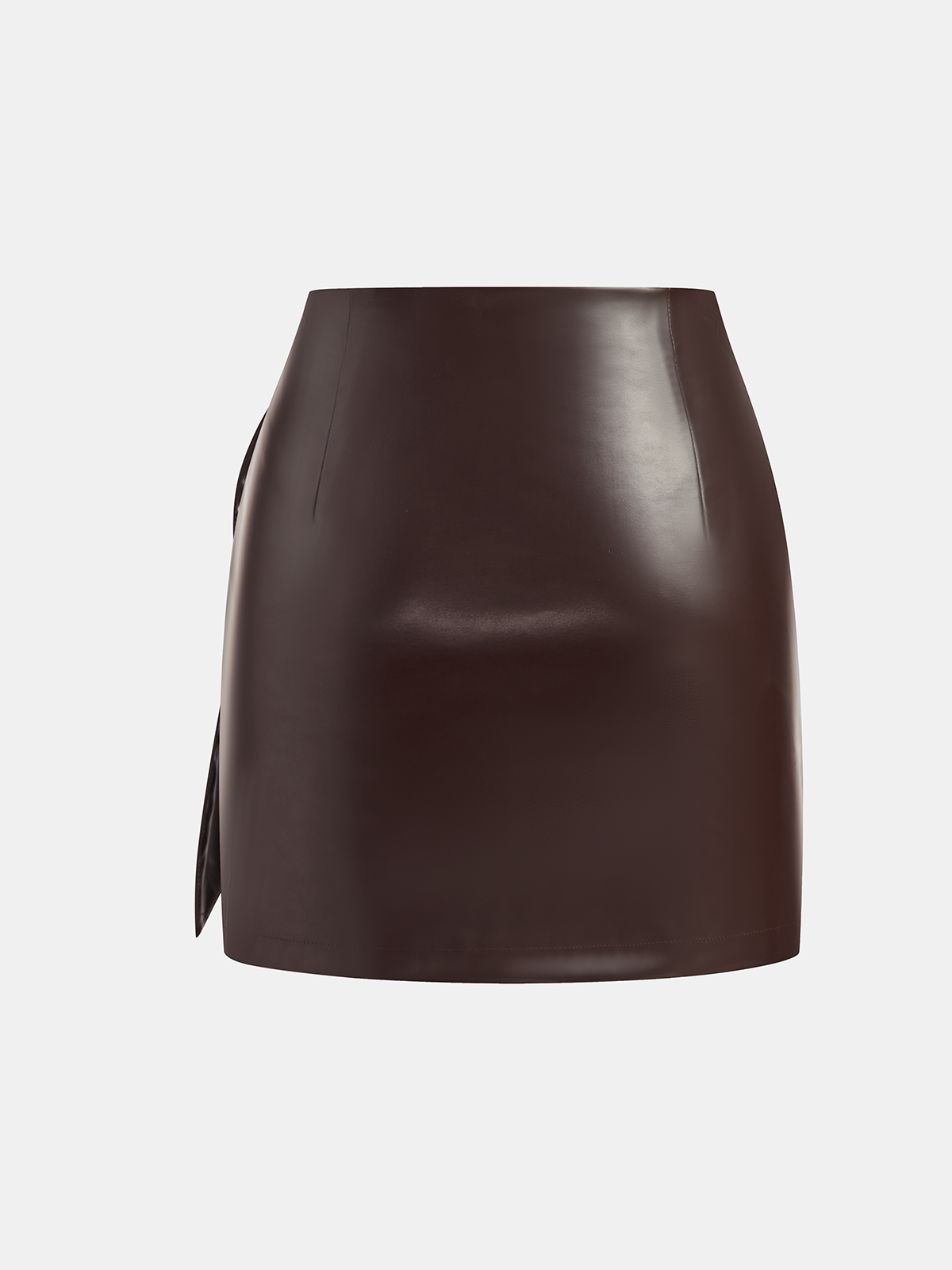 Mock Neck Top with Faux Leather Skirt Set