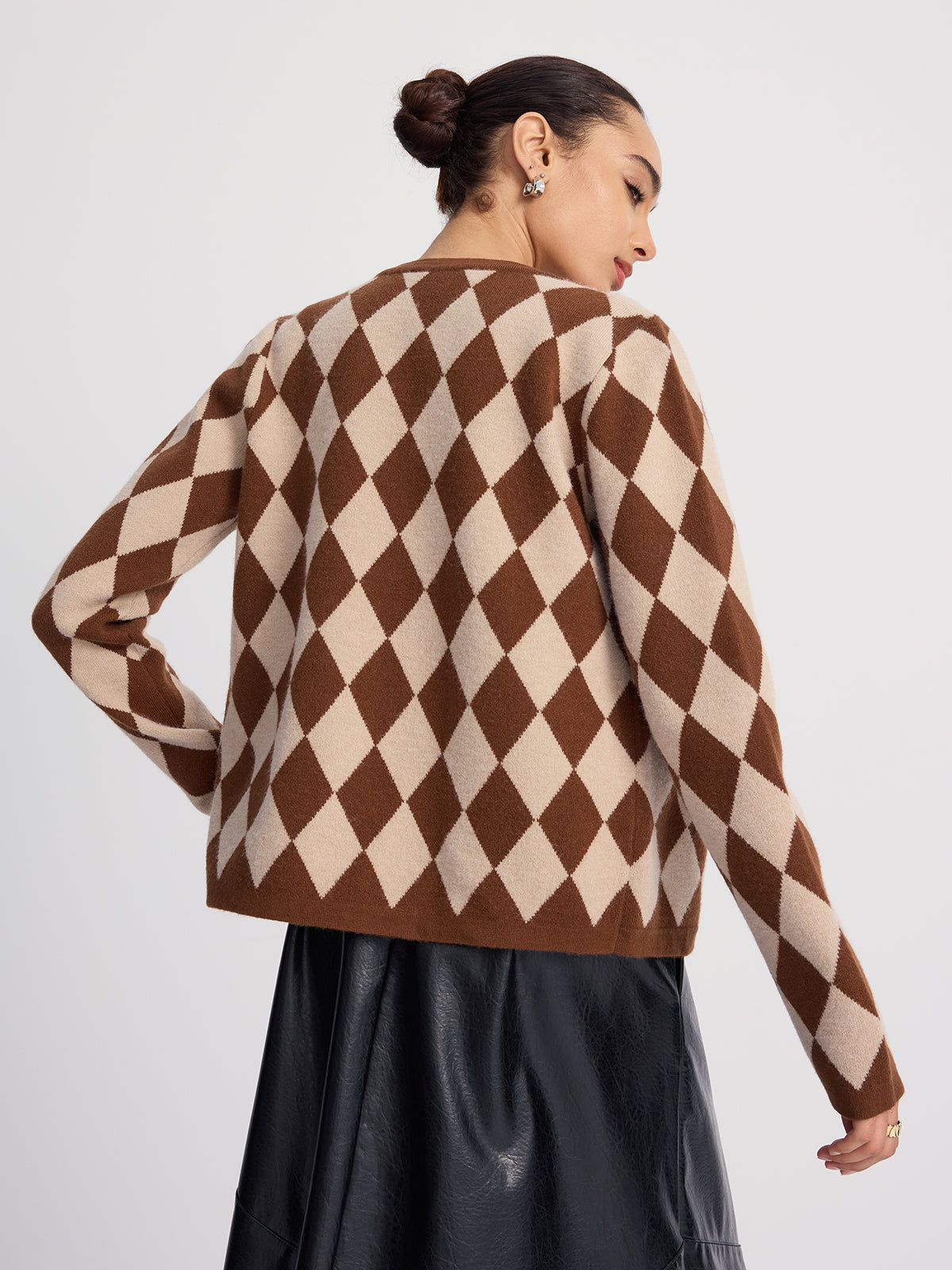 Strickjacke mit Argyle-Muster