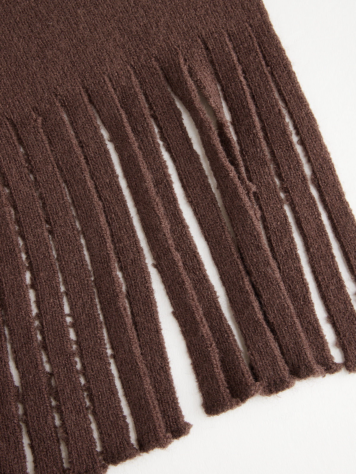 Cable-Knit Dress with Matching Fringe Scarf