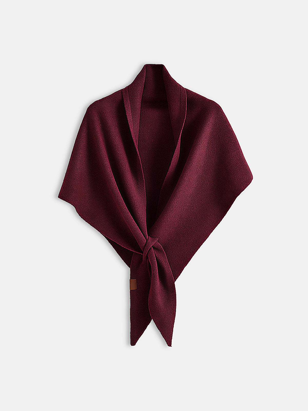 Wool Blend Solid Knit Triangle Scarf