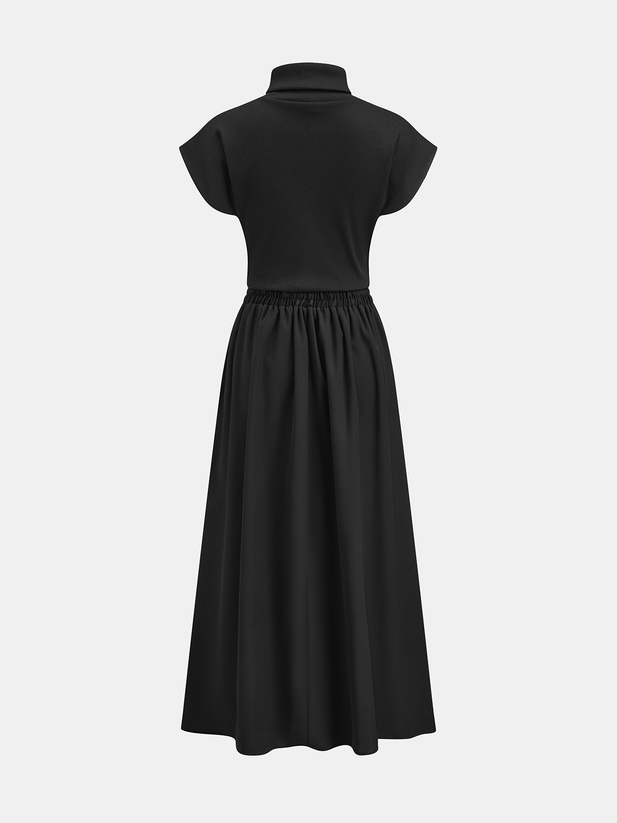Robe à col roulé et taille élastiquée