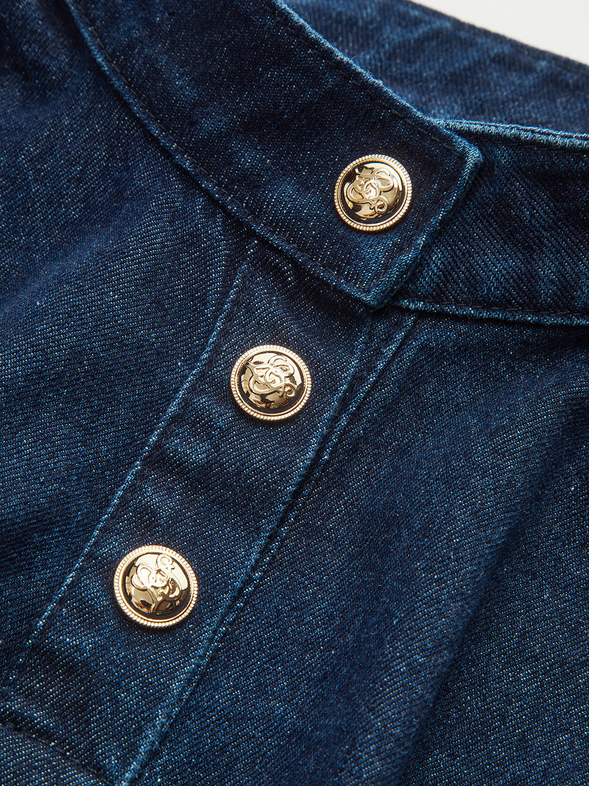 Pleated Belted Denim Peplum Top