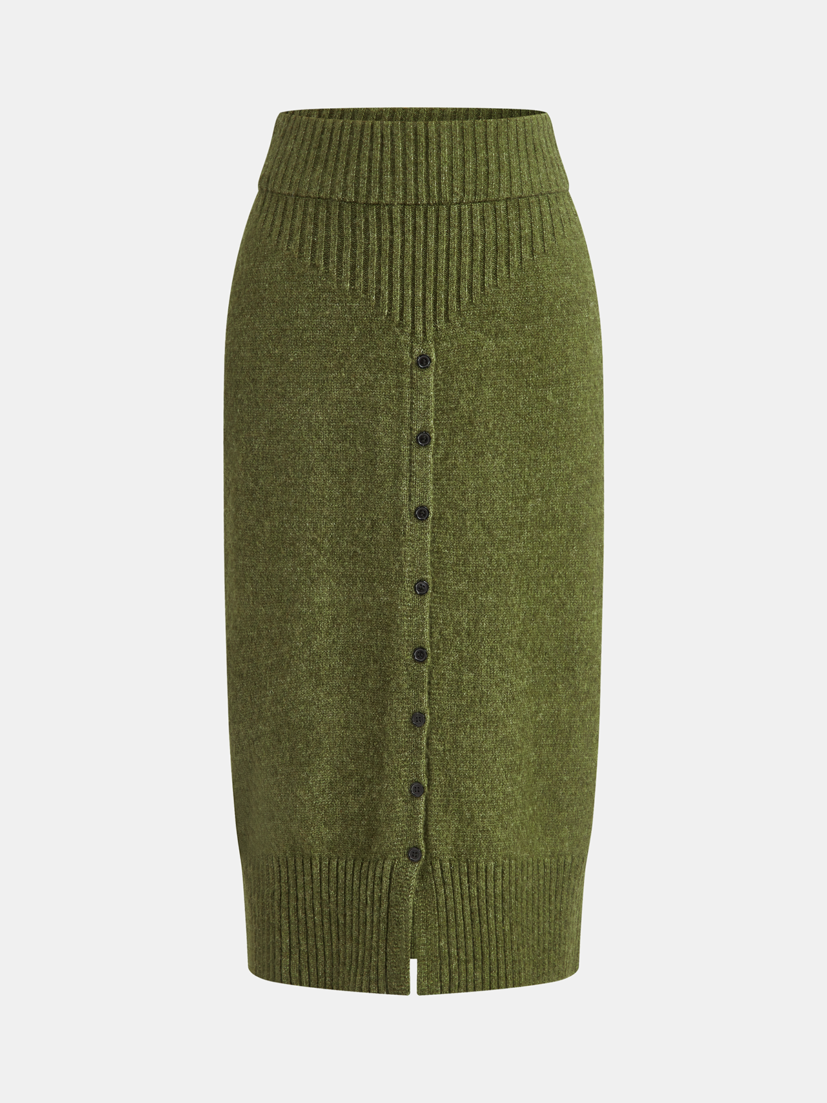 Turtleneck Knit Cardigan & Pencil Skirt Set