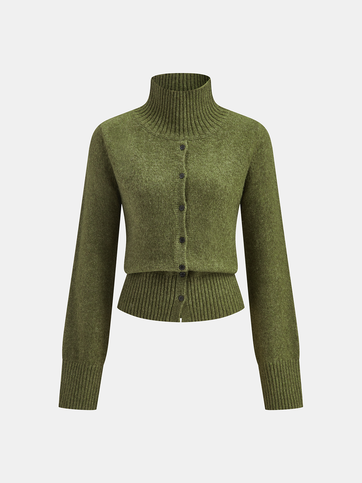 Turtleneck Knit Cardigan & Pencil Skirt Set