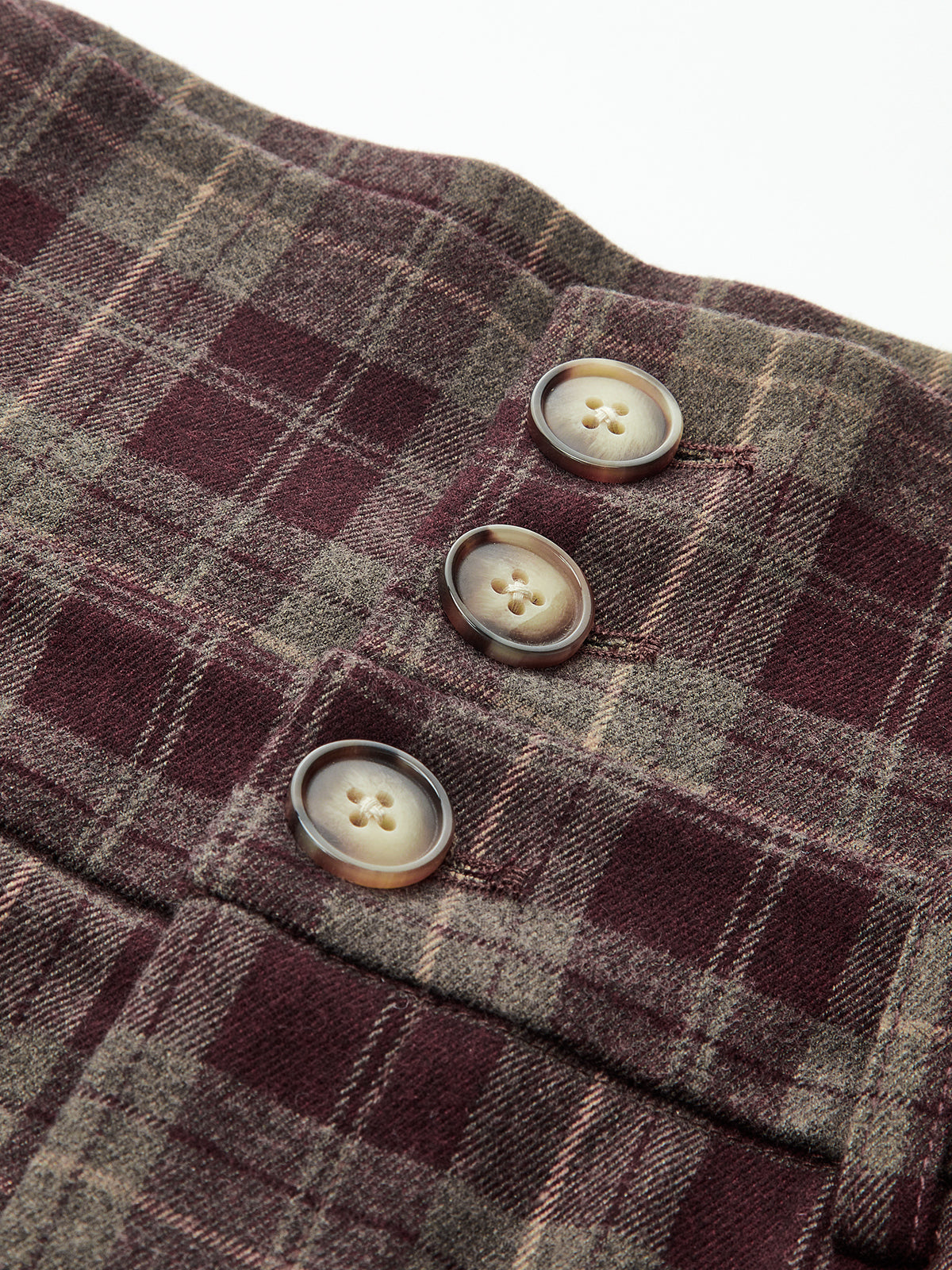 High-Waisted Plaid Wide-Leg Pants