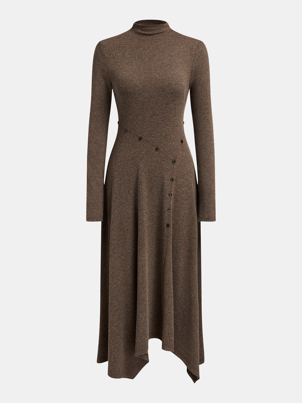 Asymmetrisches Kleid mit Knopfdetails