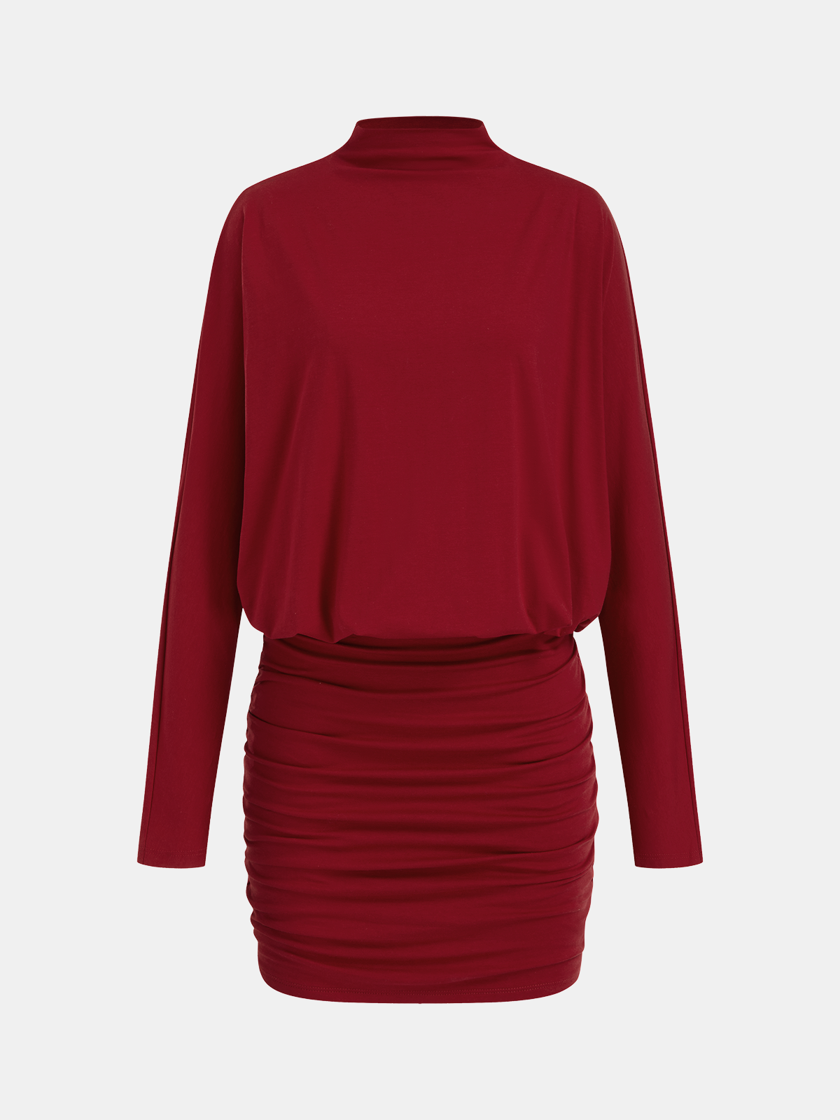 Backless Draped Ruched Mini Dress
