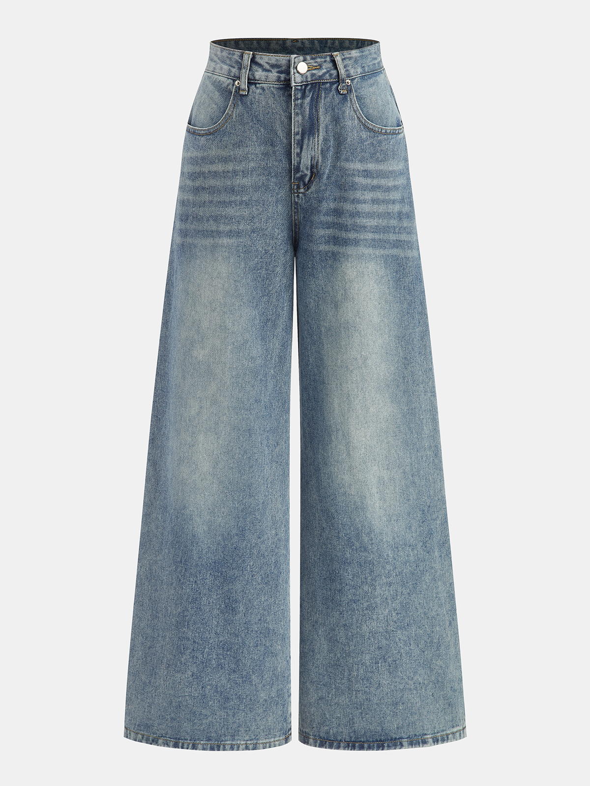 Jean taille haute en denim large