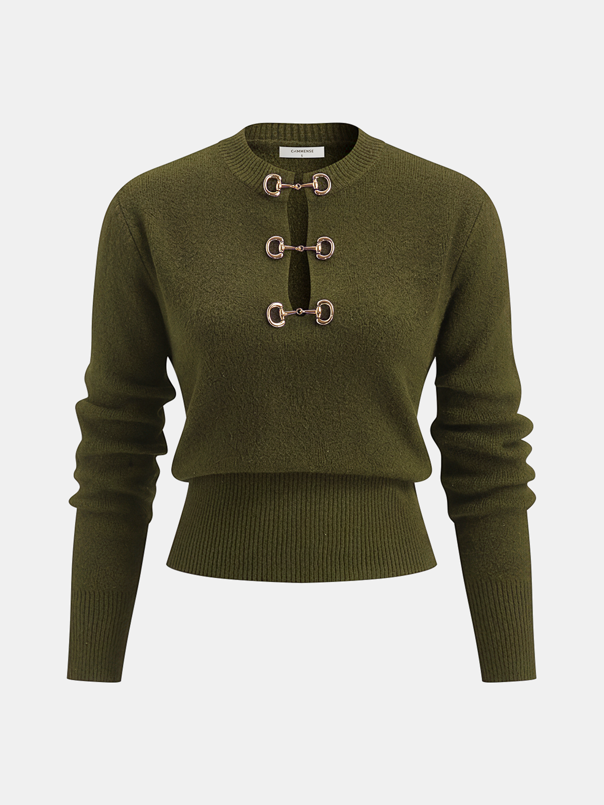 Strickpullover mit Horsebit-Detail und langen Ärmeln