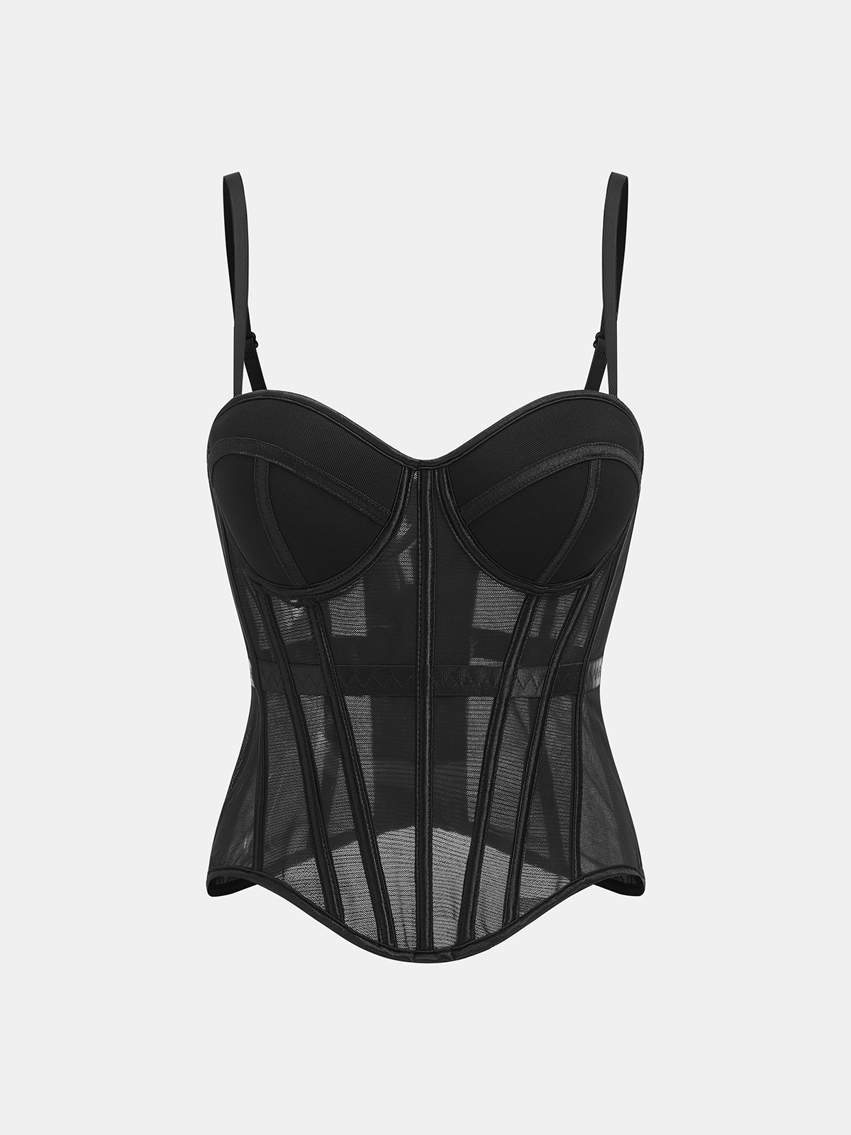 Sheer Mesh Boned Corset