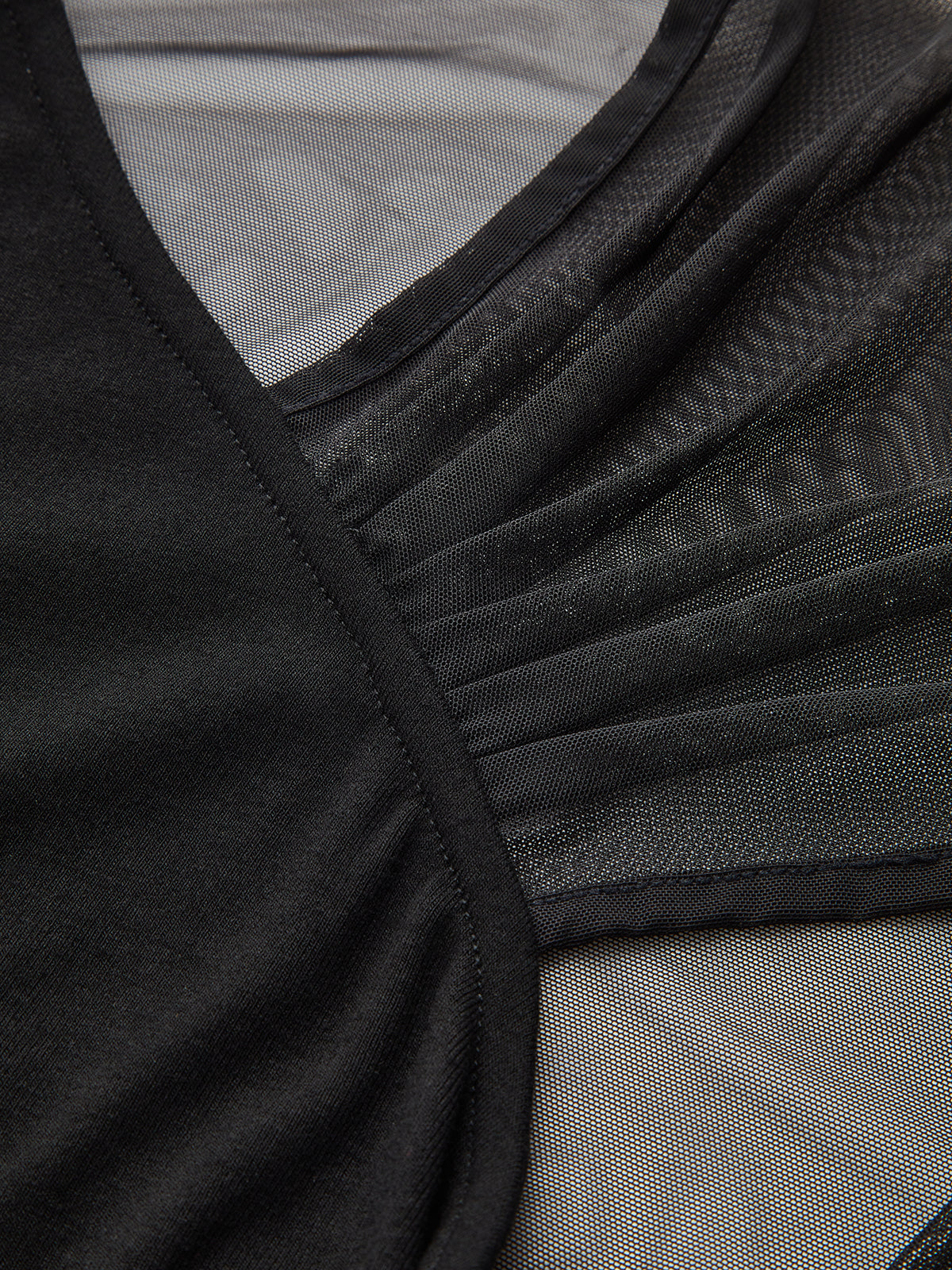 Mesh-Panel Asymmetrical Sleeveless Top