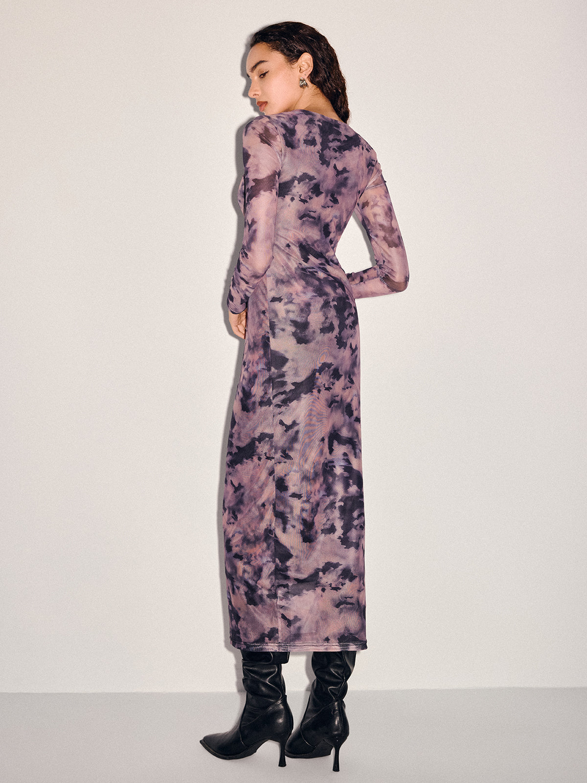 Robe longue transparente Tie-Dye