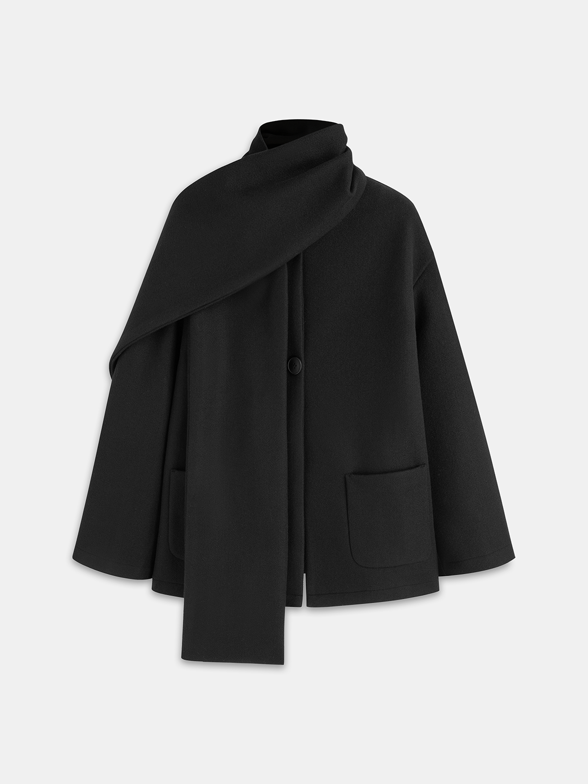 Veste en laine ornée d'une écharpe