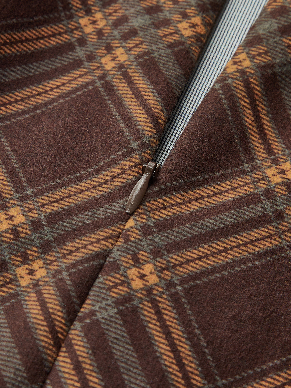 Belted Plaid A-Line Skirt