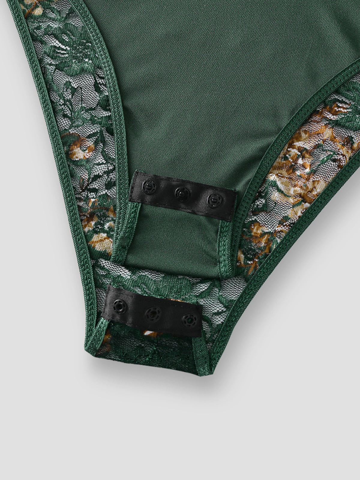 Sheer Floral Lace Corset Bodysuit