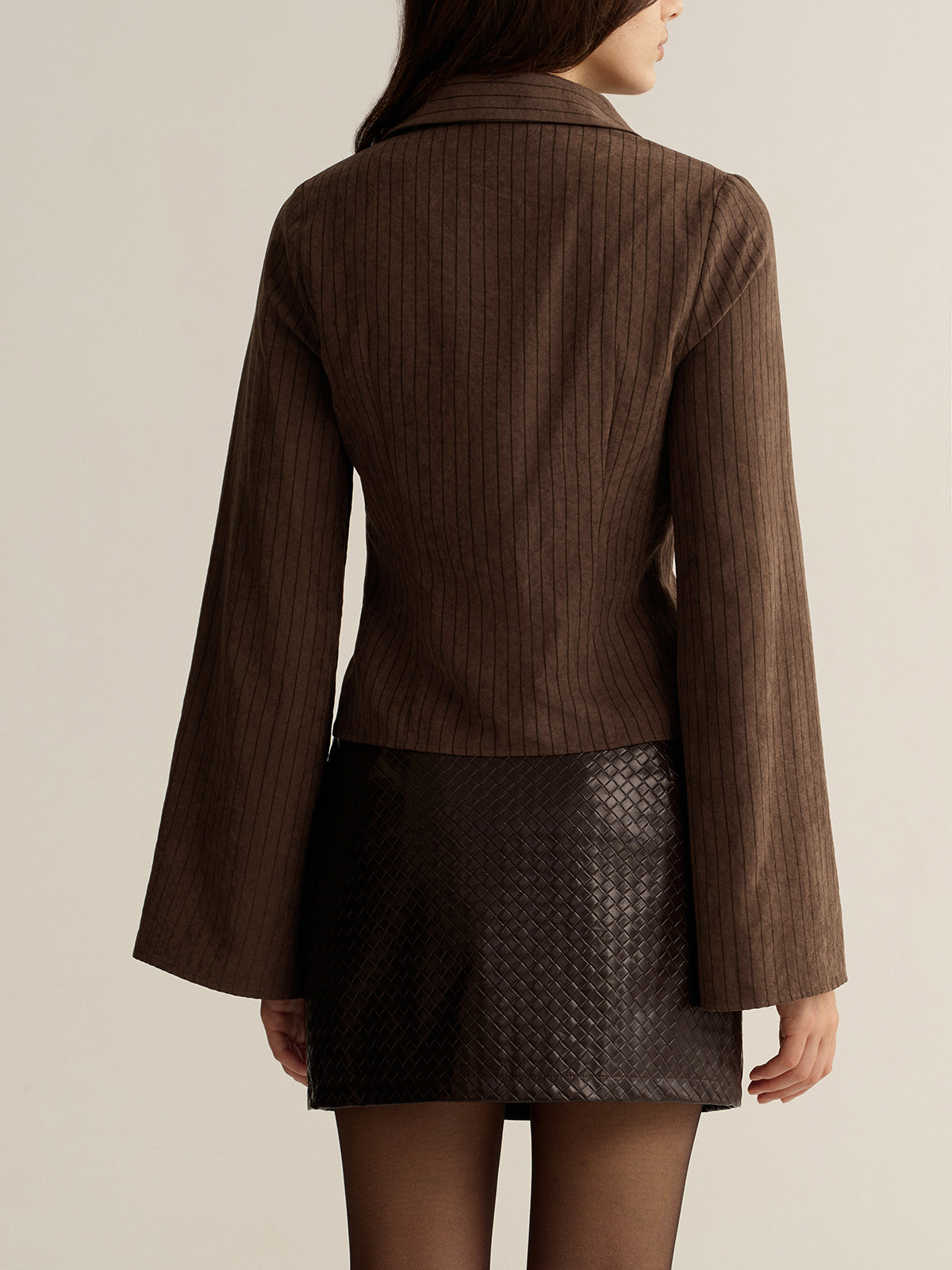 Pinstripe Cropped Fitted Shirt