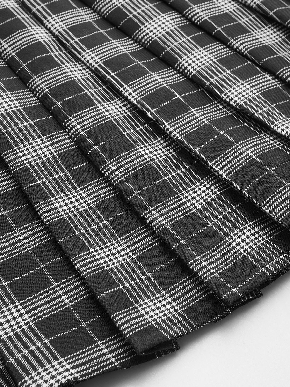 Plaid Pleated Mini Skirt
