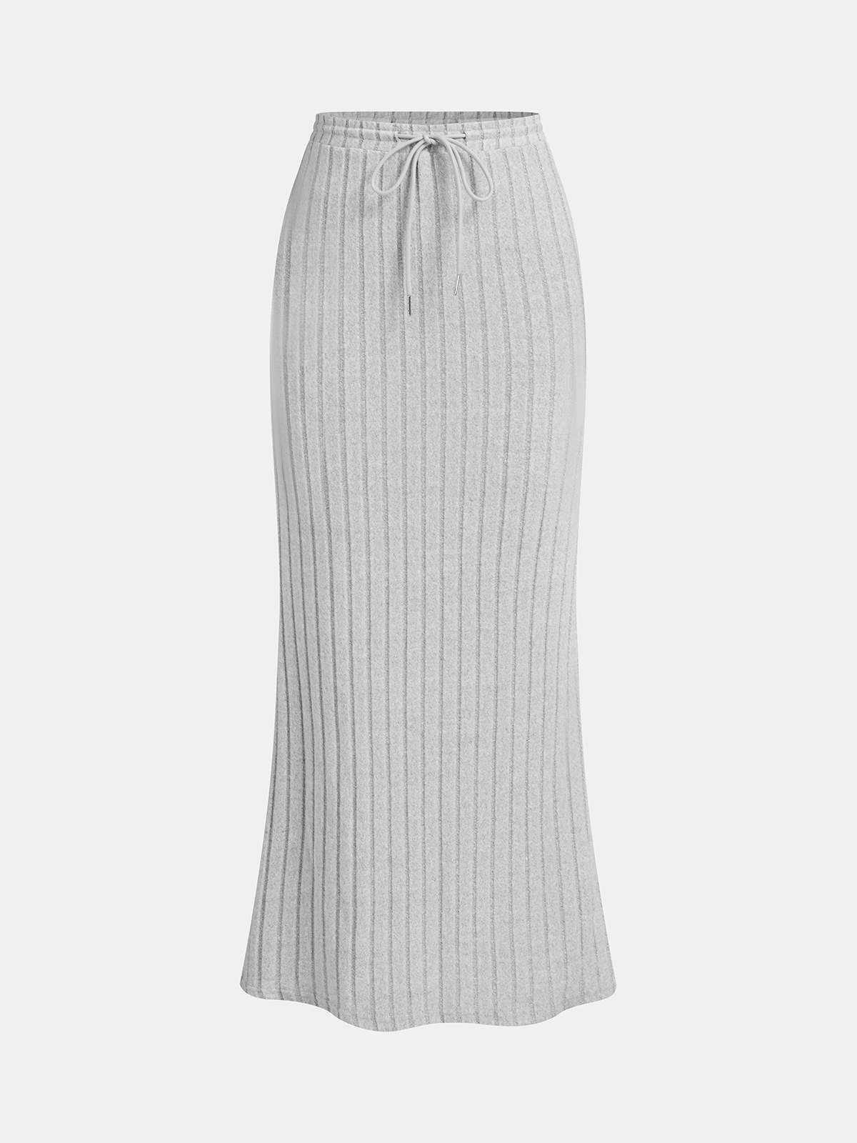 Ribbed Striped Knit Top & Skirt Set