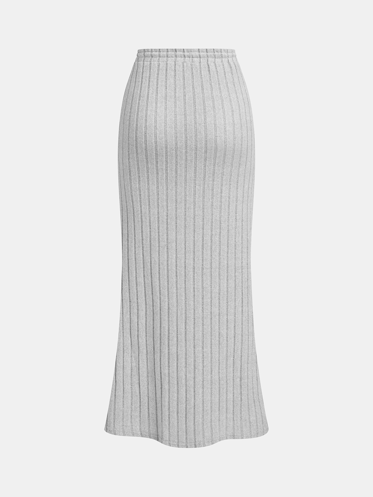 Ribbed Striped Knit Top & Skirt Set