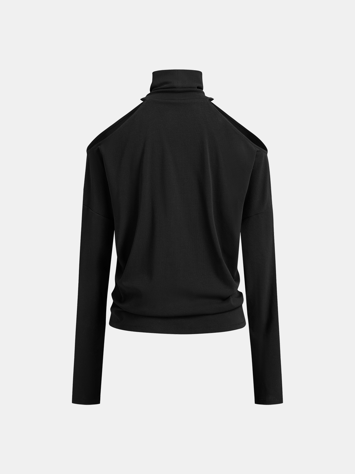 Ribbed Turtleneck Long-Sleeve Top