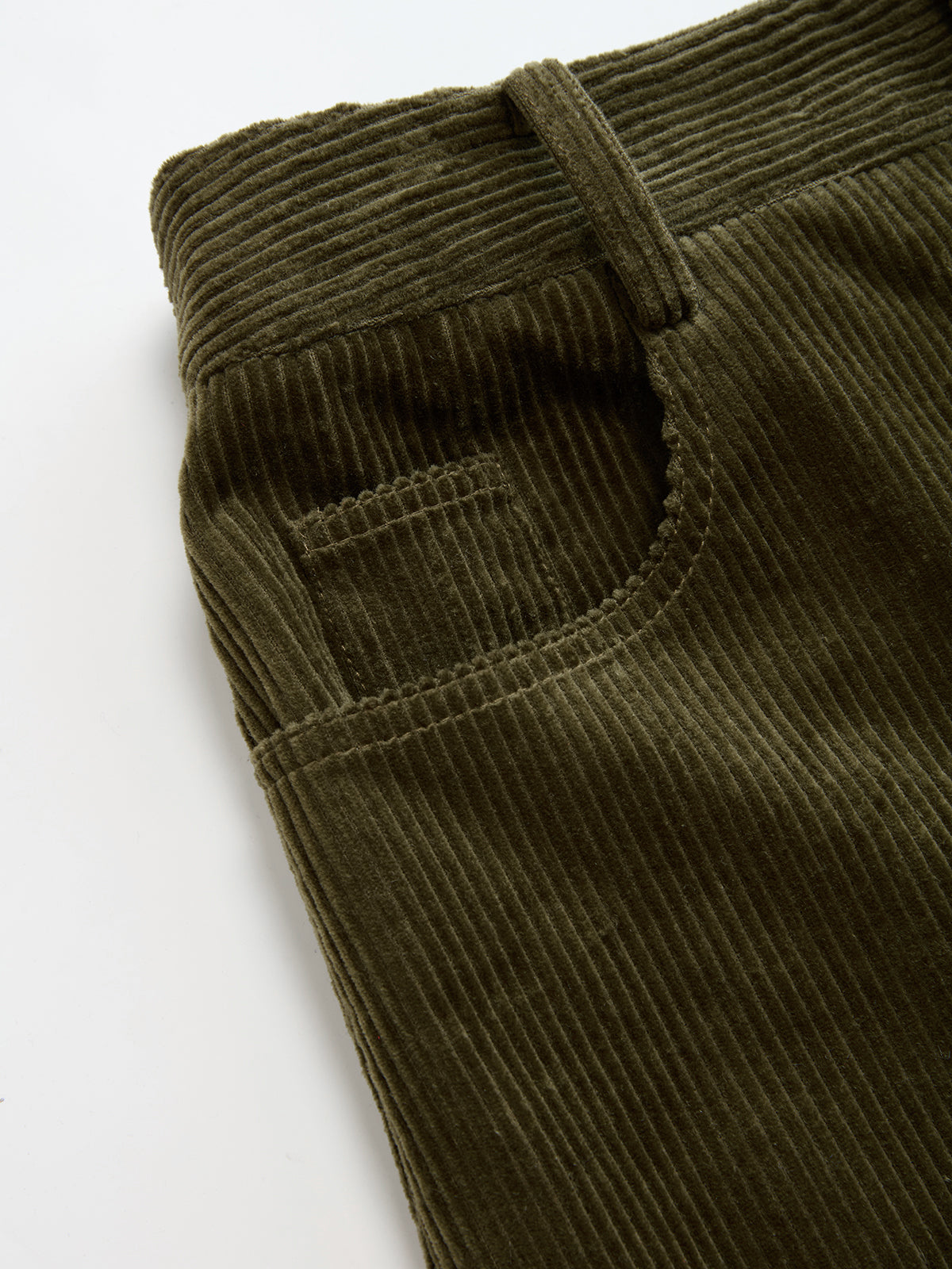 Cotton Corduroy Wide-Leg Pants